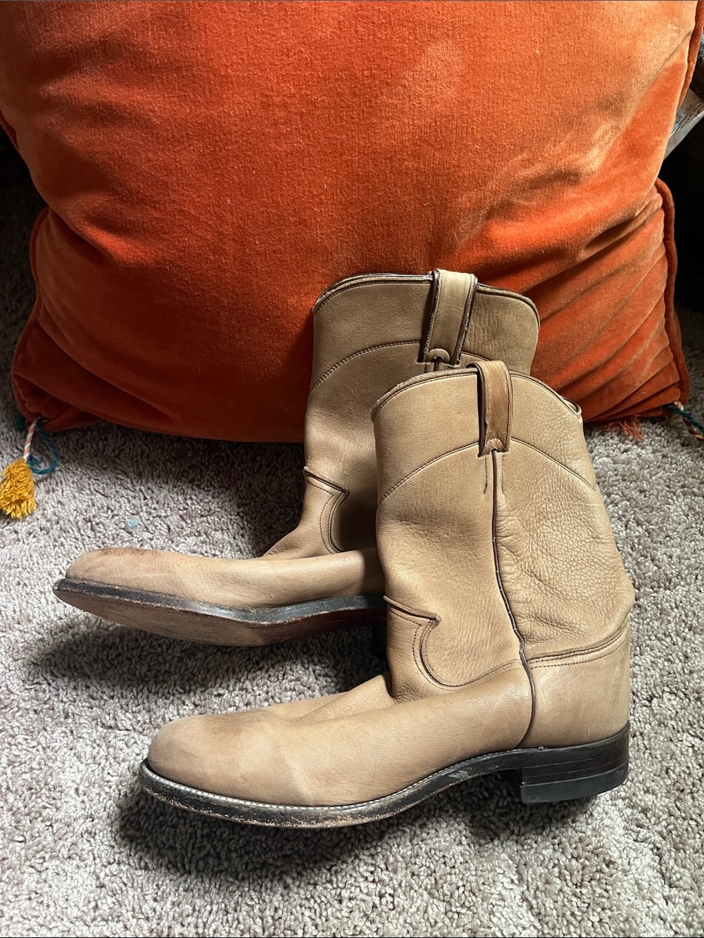 Justin Boots Tan Leather Western Oxfords